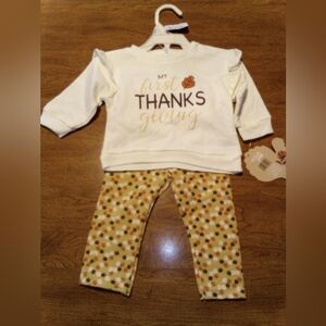 Chick Pea My First Thanksgiving Two Piece Outfit 3-6 Month NWT